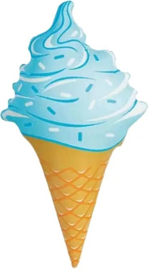 Шар (31''/79 см) Фигура, Мороженое, Вафельный рожок, Голубой, 1 шт.