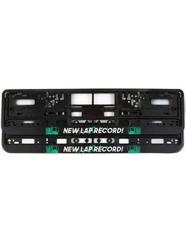 Пластиковая рамка номера с защелкой "New Lap Record" (Черная)