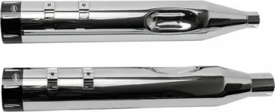 Muffler, Kit, Cast Thruster End Caps, Black End Caps, Mk45, Chrome, 2017-'21 M8 Touring