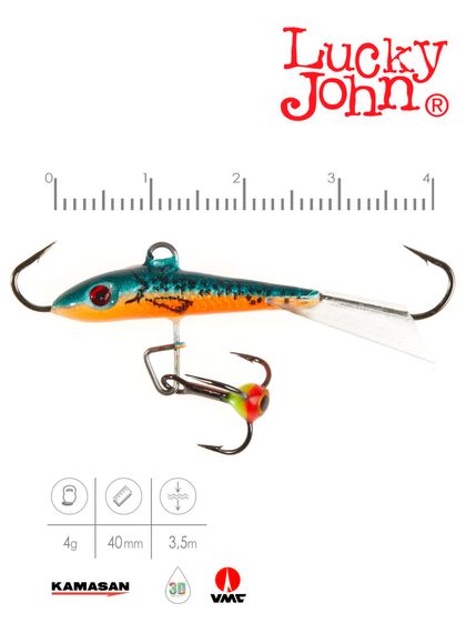 Балансир Lucky John FIN 3 с тр. 40мм/53 блистер