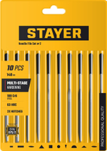 STAYER 140 мм, 10 предм., набор надфилей, Professional (16011-H10)