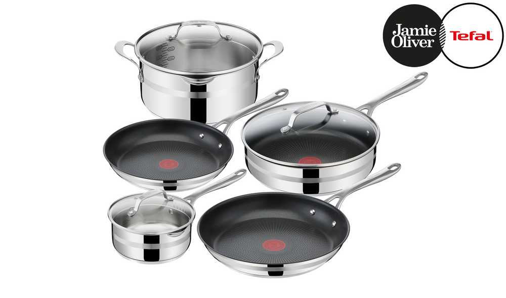 Набор посуды Tefal Jamie Oliver Cook Smart 8 предметов E310S874