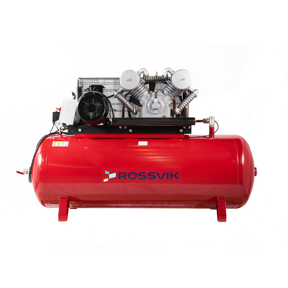 Компрессор ROSSVIK СБ4/Ф-500.LТ100, 1400 л/мин, 10 бар, ресивер 500 л, 380 В/7,5 кВт, красный
