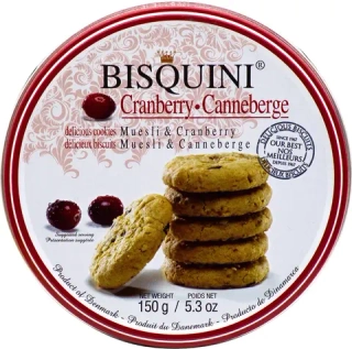 Bisquini. Печенье с мюсли и клюквой. 150г