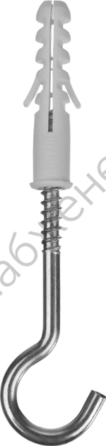 ЗУБР ЕВРО 10х50 / 6х90 мм, распорный дюбель полипропиленовый с шурупом-крюком, 4 шт (30686-10-50)