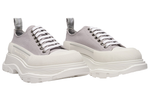 Alexander McQueen Tread Slick Canvas Lace Up Shoes "Grey White" Women"s