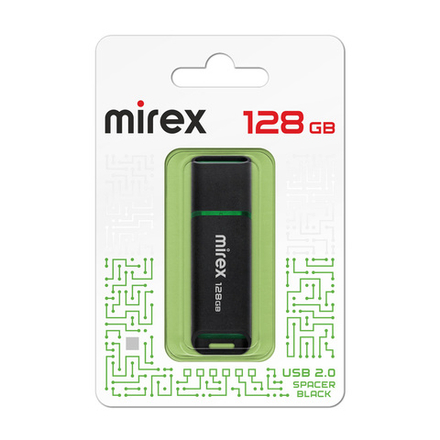 Флешка 128-GB USB-2.0 MIREX SPACER BLACK