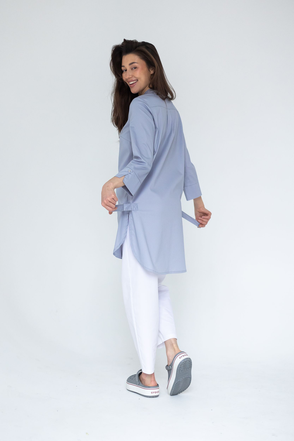 Халат женский м178 toray стретч серый29