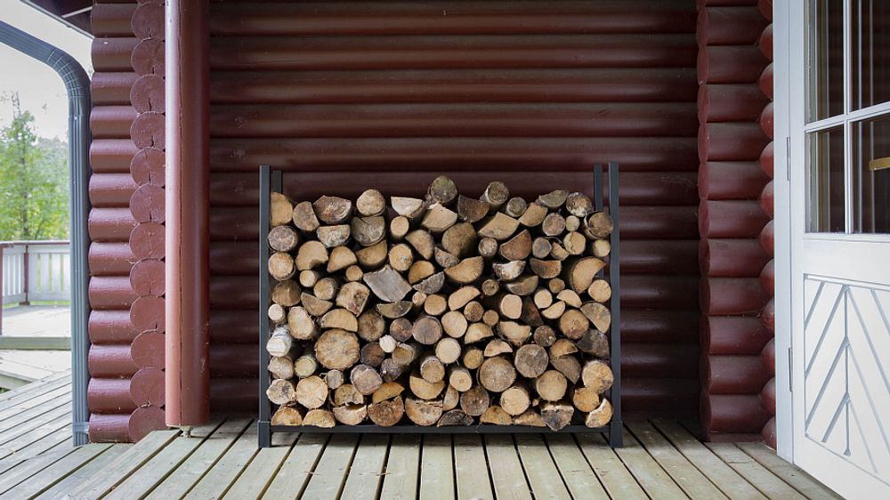 Дровница металлическая с чехлом