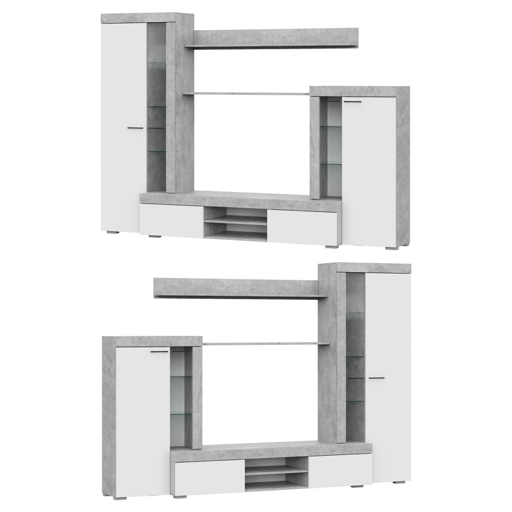 Готовая гостиная Woodville Swede цемент светлый, белый