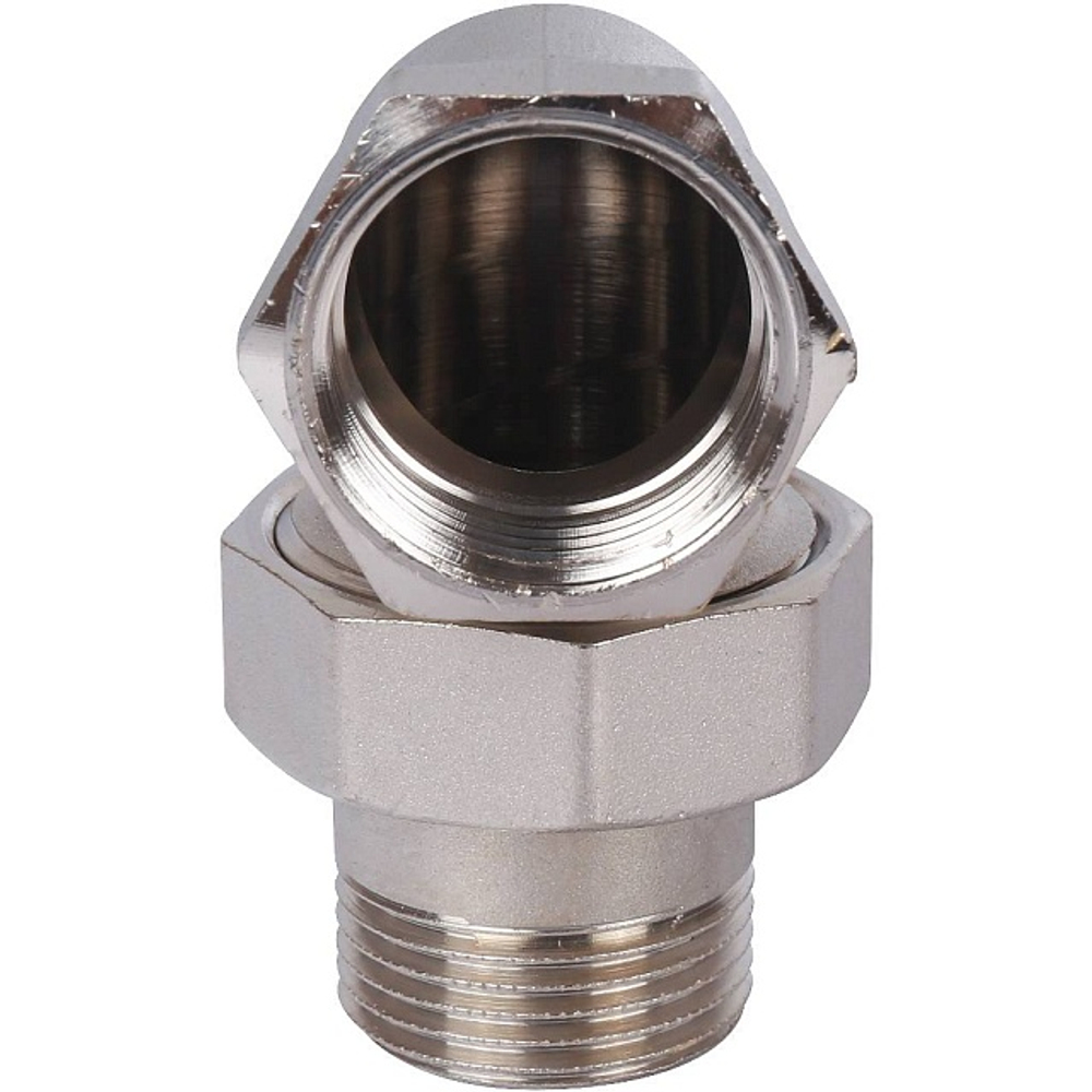 Разъемное соединение (американка) угловое STOUT - 1" (ВР/НР, никелированное, уплотнение o-ring)