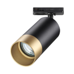 370863 PORT NT22 202 черный/золото Светильник трековый однофазный двухжильный IP20 GU10 9W 220V SLIM