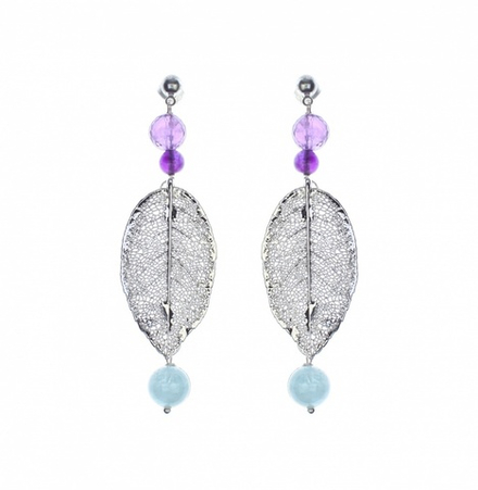 Серьги Ester Bijoux Лист F609-S BW
