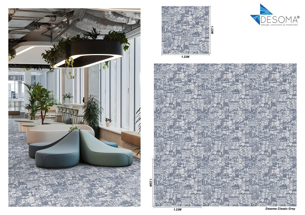 Ковер рулонный Desoma Classic grey, плотность 800 гр./м.кв., 100% ПА, шир. 3.66м, основа иск джут Desoma (Десома) 100% ПОЛИАМИД