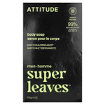ATTITUDE, Super Leaves™, кусковое мыло для тела, для мужчин, матча и бергамот, 113 г (4 унции)
