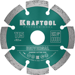KRAFTOOL Universal, 115 мм, (22.2 мм, 10 х 2.2мм), сегментный алмазный диск (36680-115)
