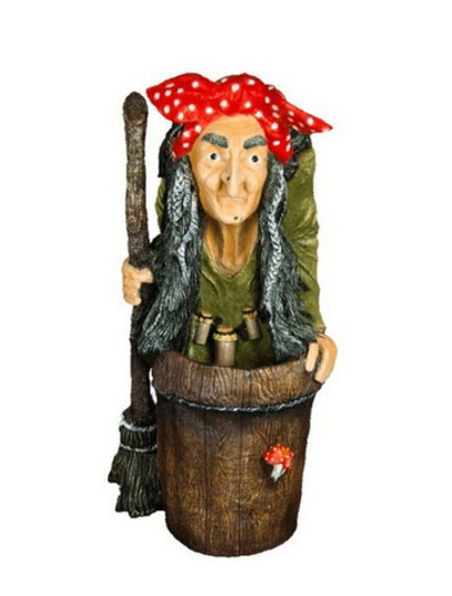 Фигурка Баба Яга со ступой (полистоун)