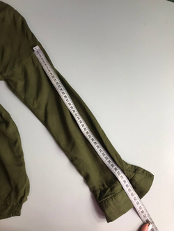 Рубашка свободного кроя, цвета хаки визуально из хлопка, маркировка 6, визуально на 46 размер