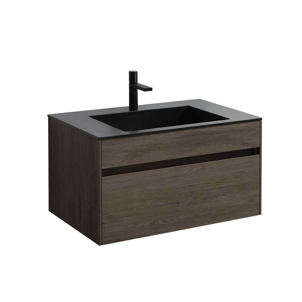 Тумба под раковину Vincea Chiara 800 подвесная, 1 выкатной ящик soft-close, R.Oak