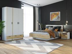 Спальня Оттавия 3 Белый / Дуб золотой