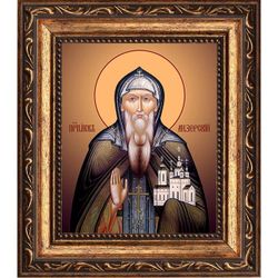 Иов (в схиме Иисус) Анзерский преподобный. Икона на холсте.