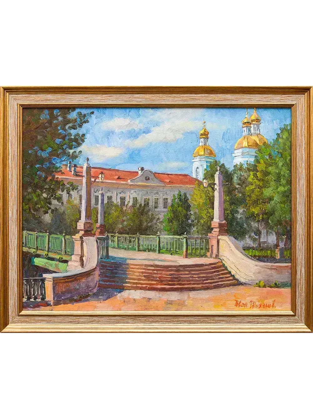 Картина маслом "Красногвардейский мост. июль" Шихов