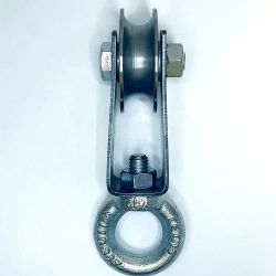 Такелажный блок ф60 для подъема грузов до 315 кг BLOK-60 шкив-ролик с подшипником и канавкой 15 мм, с рым-болтом