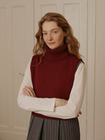 Манишка из кашемира с мериносом цвета бордо ПРЕДЗАКАЗ