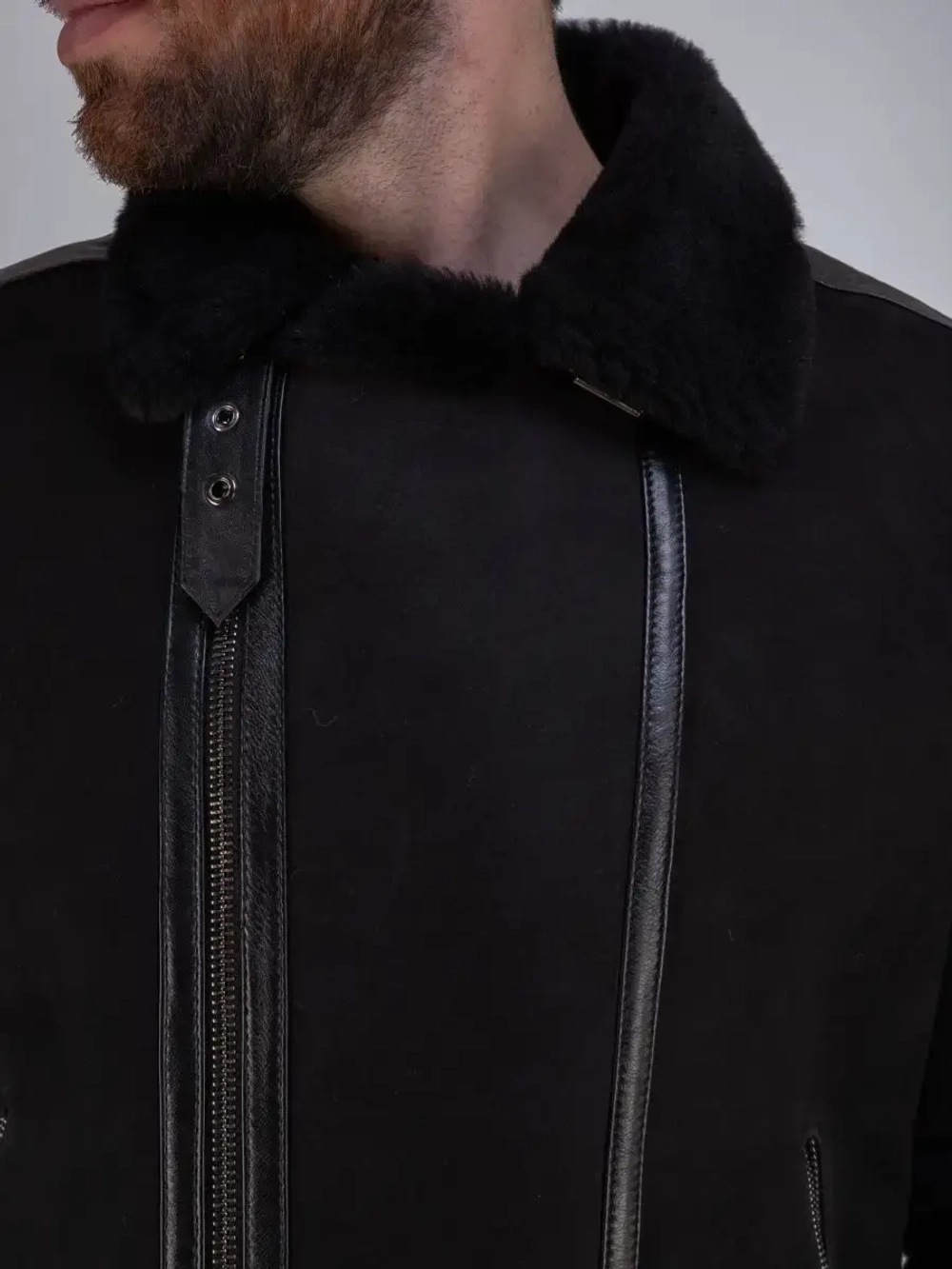 Дубленка мужская натуральная авиатор зимняя Турция