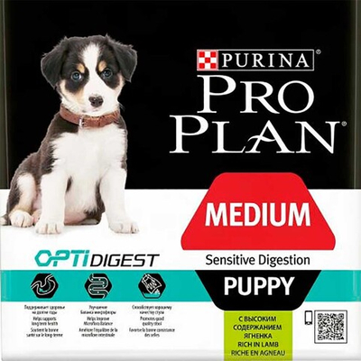 Pro Plan Puppy Medium Lamb - сухой корм для щенков средних пород с чувствительным пищеварением (ягненок)
