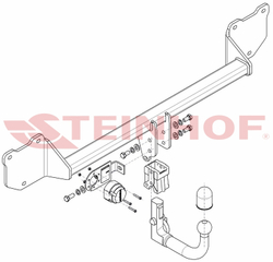 Фаркоп Steinhof M-281 для Mini Cooper Countryman 2WD, 4WD R60 2010-2014(паспорт и сертификат в комплекте)(без электрики)