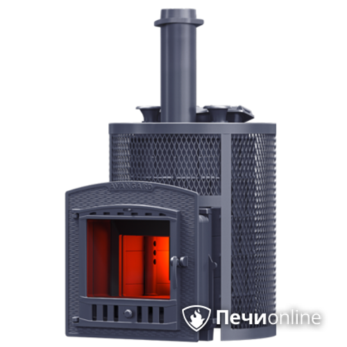 Банная дровяная печь Гефест AVANGARD ЗК 25 (П2) Ураган круглая сетка