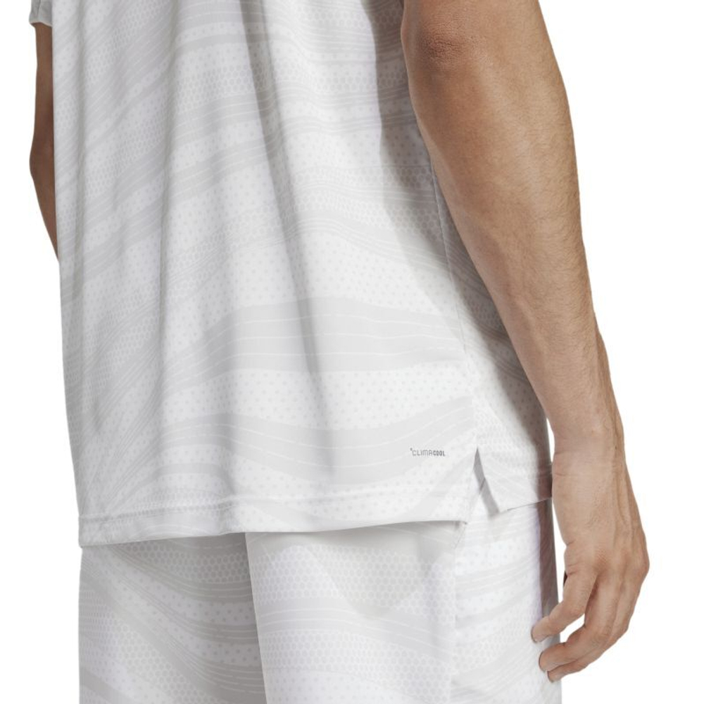 Мужская теннисная футболка Adidas Club Tennis Climacool Graphic - белый