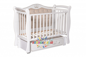 Кроватка детская Антел Julia 111 (белый) универсальный маятник, ящик, автостенка, мягкая задняя стенка