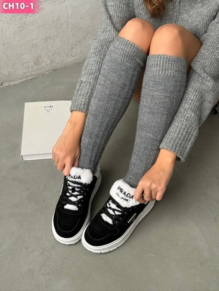 Кеды женские из натуральной замши с мехом