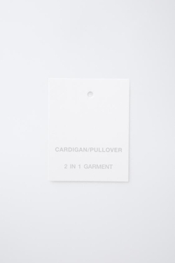 ZARA КАРДИГАН «2 В 1» ИЗ СМЕСОВОЙ ШЕРСТИ С КРУЖЕВОМ, КОРИЧНЕВЫЙ