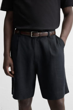 ZARA КОЖАНЫЙ РЕМЕНЬ С ОТДЕЛОЧНОЙ СТРОЧКОЙ, КОРИЧНЕВЫЙ