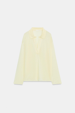 ZARA СВОБОДНОЕ ПОЛО С ДЛИННЫМИ РУКАВАМИ, ЖЕЛТЫЙ