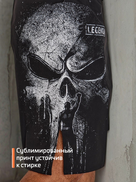 Шорты LEGENDA Череп Каратель черные