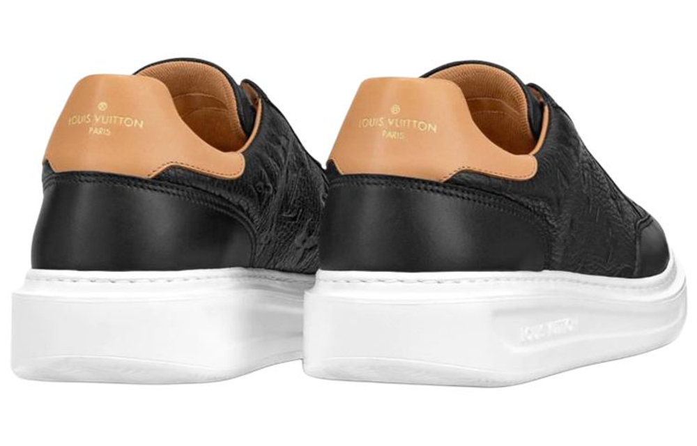 LOUIS VUITTON Beverly Hills Sneakers "Black Monogram With Caramel Top"