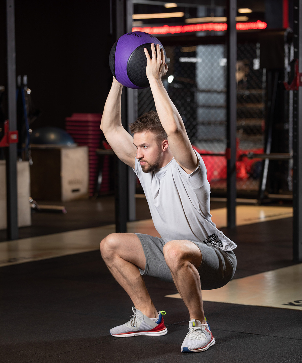 Медбол высокой плотности GB-702, 6 кг, фиолетовый