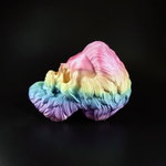 Бородатый череп фигурка для декора интерьера, арт-объект, коллекционный предмет, 16 см., градиентный