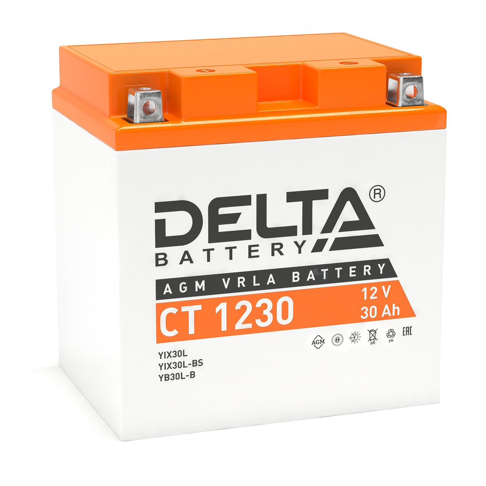 Аккумулятор Delta CT 1230 (YTX30L, YТX30L-BS, YB30L-B)