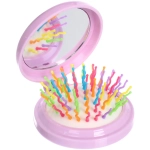 Расчёска массажная складная с зеркалом «Новогодний Дед Мороз», цвет микс, d-6см