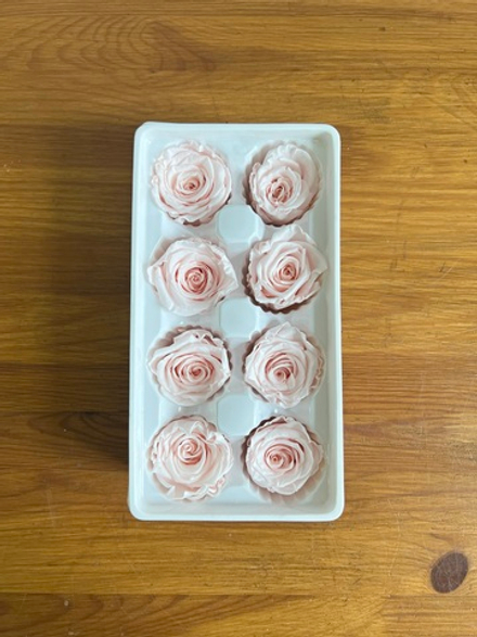 Роза классическая светло-розовая d=4-5 см (упак 8 шт)