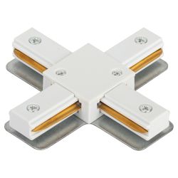 Коннектор ЭРА TR-1PA-СX-WH X-образный для однофазного шинопровода белый | Однофазный шинопровод и аксессуары