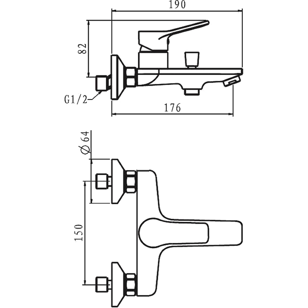СМЕСИТЕЛЬ ДЛЯ ВАННЫ ESKO DUBAI DI - 54
