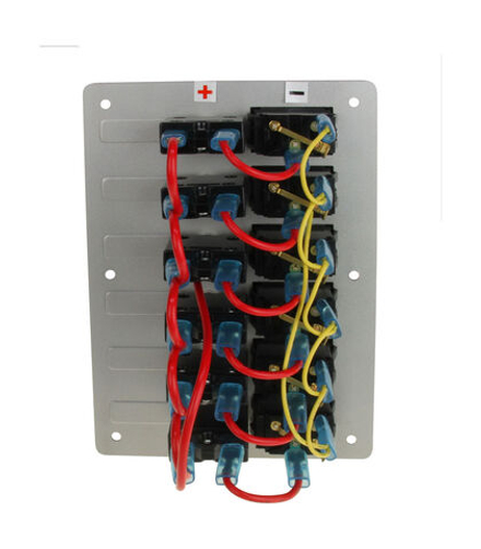 Панель бортового питания 6 переключателей, автоматы