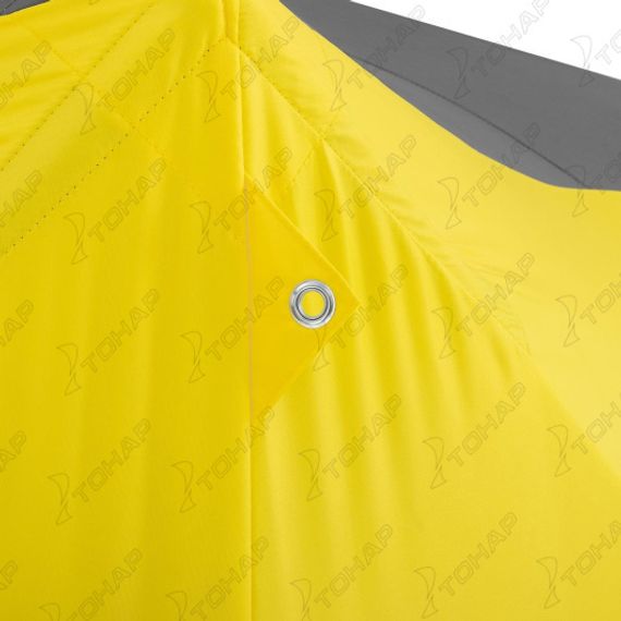 Палатка зимняя утепл. Куб Premium 2,1х2,1 желтый/серый (HS-WSCI-P-210YG) Helios