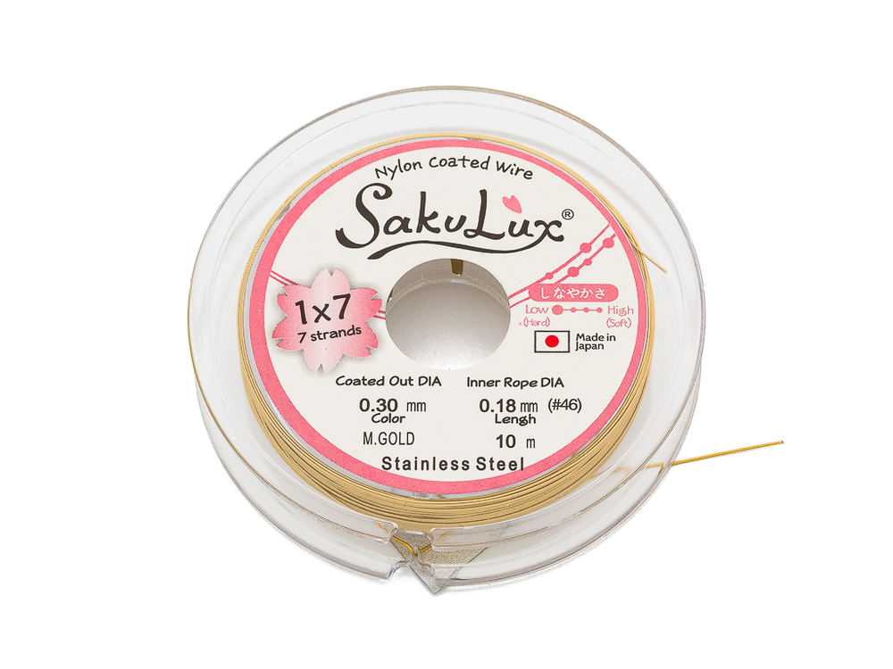 Тросик ювелирный 0,30мм, Gold "SakuLux"
